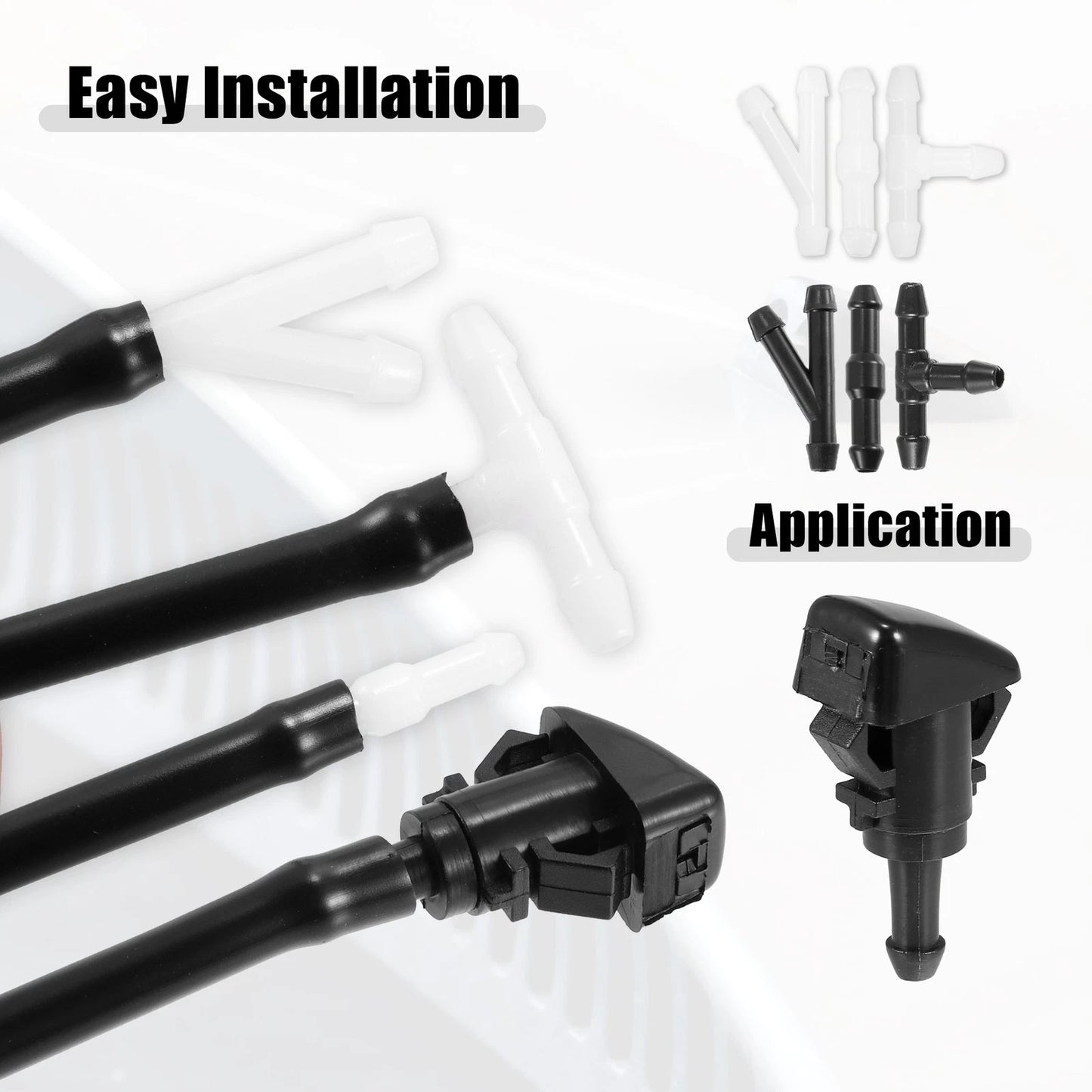 Front Windshield Washer Nozzle Kit for Jeep Grand with 2M Hose