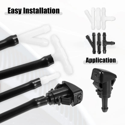 Front Windshield Washer Nozzle Kit for Jeep Grand with 2M Hose