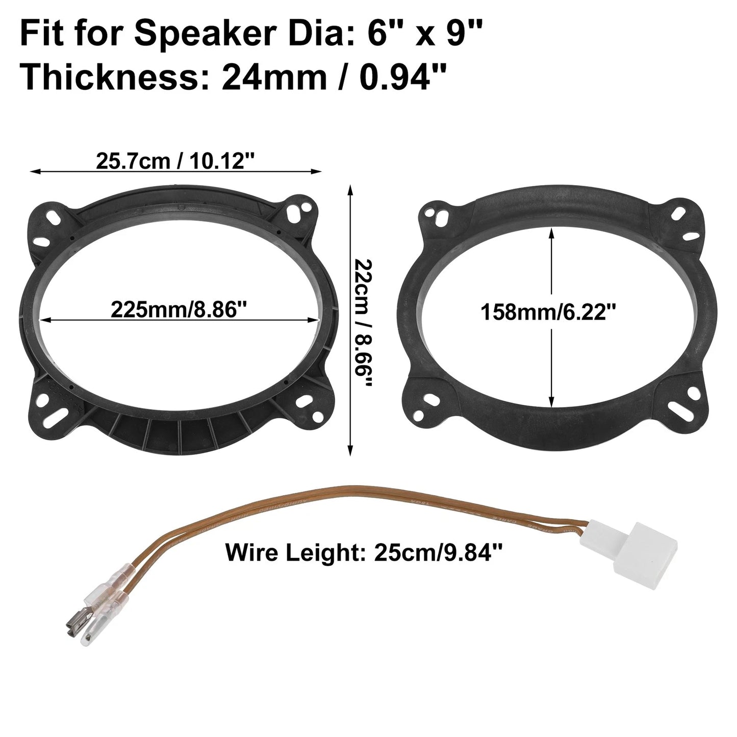 6"x9" Speaker Adapter Spacer Ring with Wire Combination for Toyota 4Runner