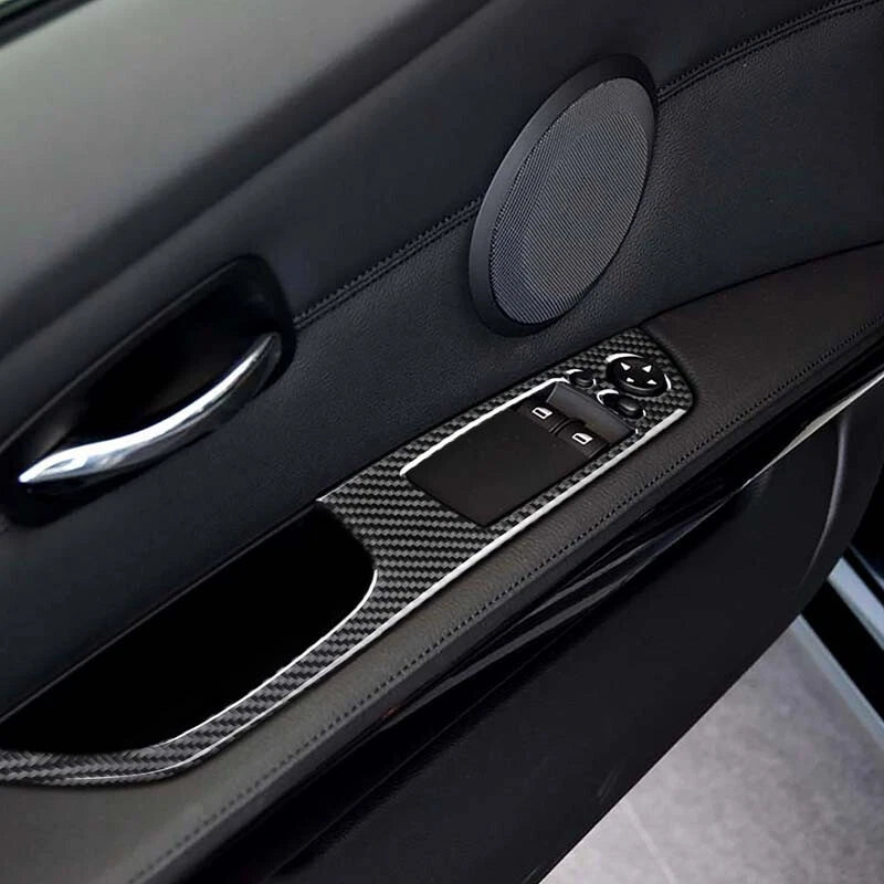 Carbon Fiber Interior Window Switch Cover Trim For BMW 3 Series E92 Coupe