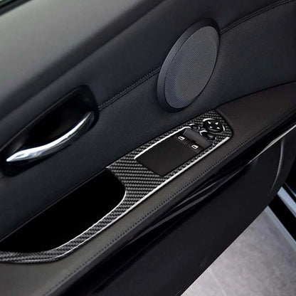Carbon Fiber Interior Window Switch Cover Trim For BMW 3 Series E92 Coupe
