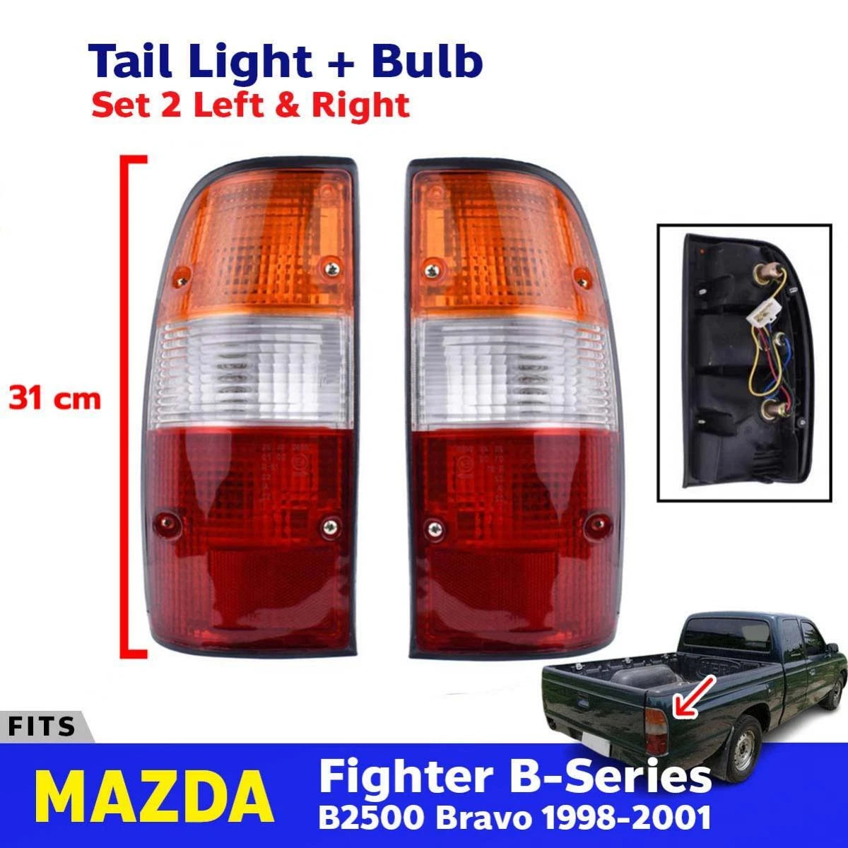 Tail Light Replacement Lamp LH+RH Fit For 1997-02 Mazda B-Series B2500 Ute Truck