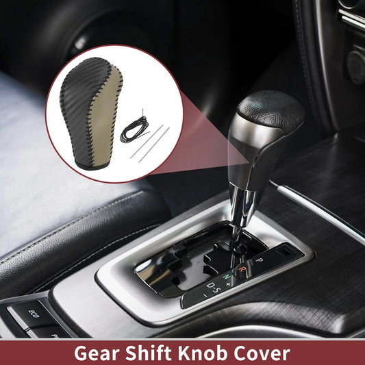 1 Pc Gear Shift Knob Cover for G35 (2007-2008) Faux Leather Black Beige