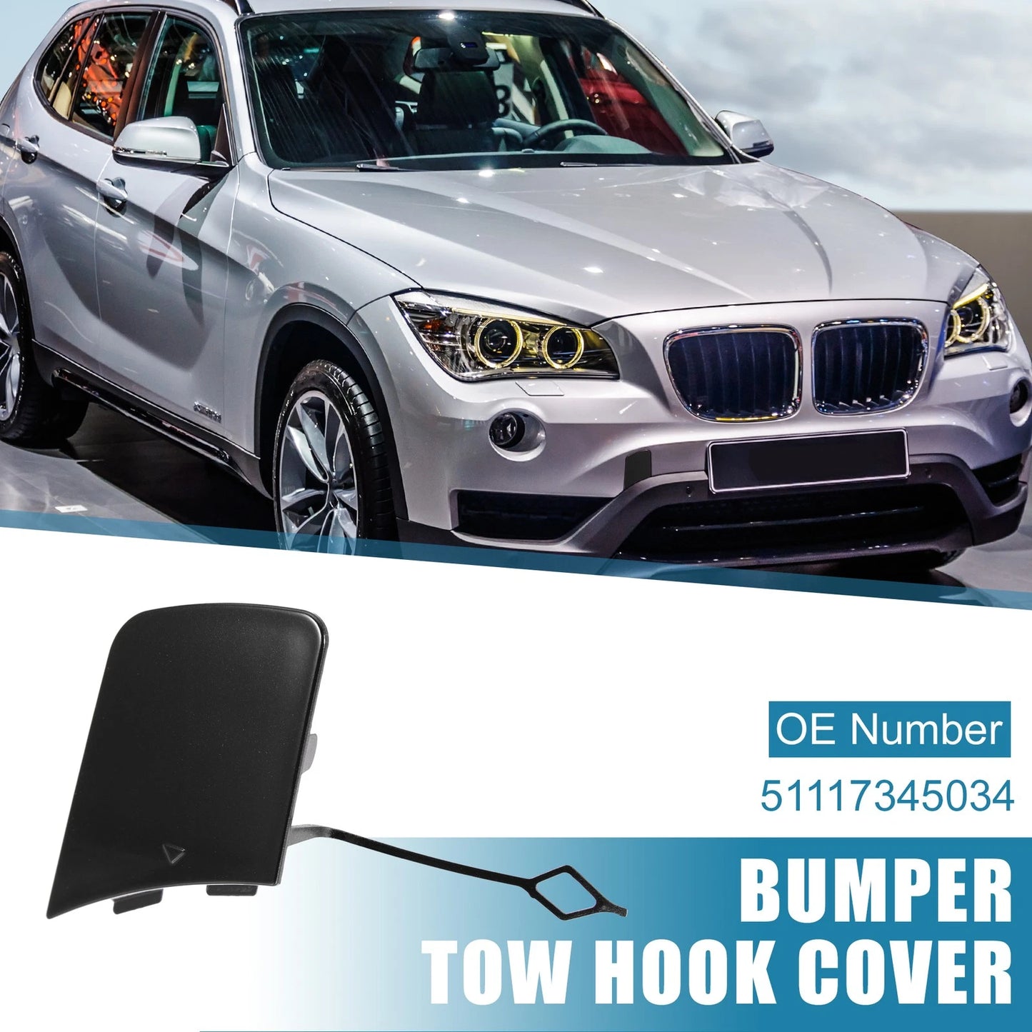 Front Bumper Tow Hook Cover for BMW X1 E84 (2012-2015) Black