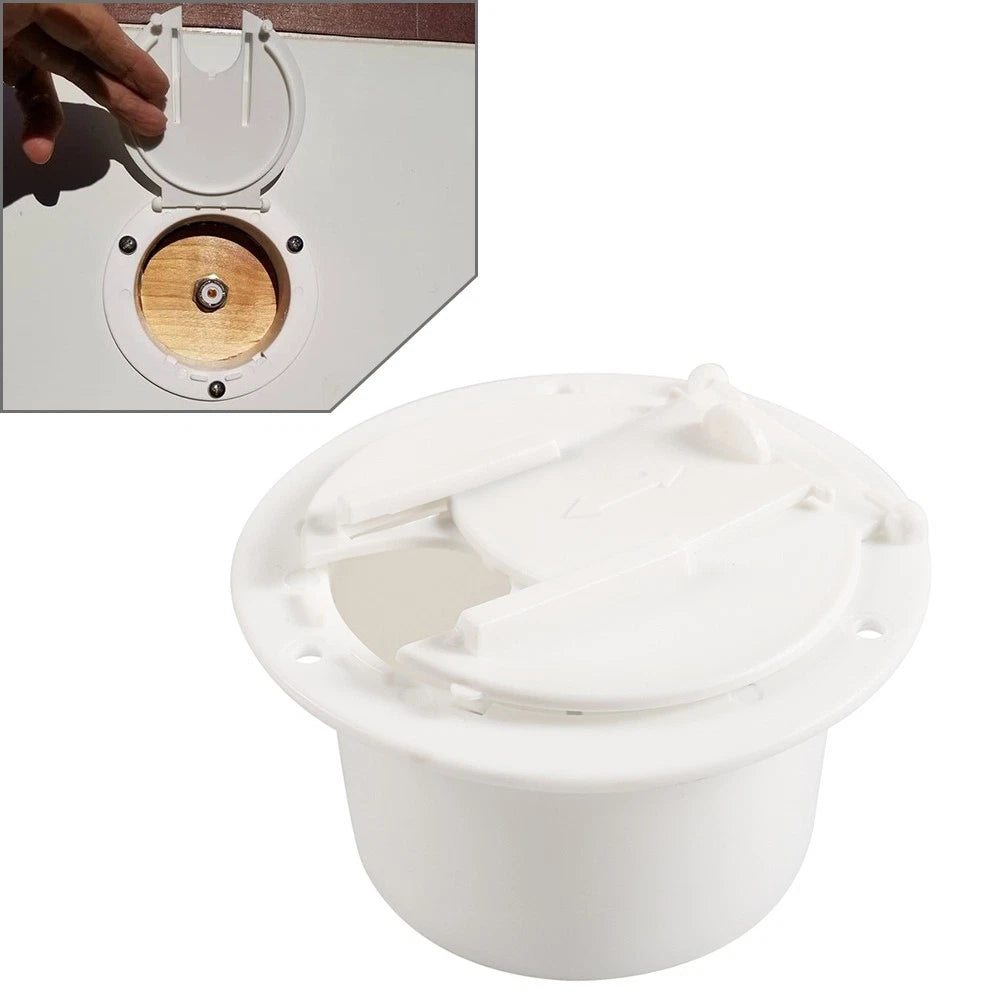 Round Electric Power Cord Cable Hatch Cover for RV Camper Trailer