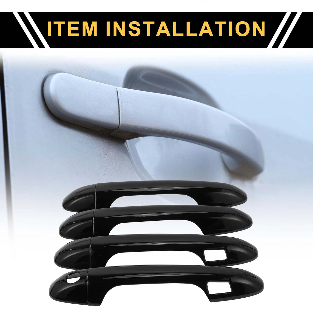 4pcs Black Exterior Door Handle Covers for Toyota Tacoma (2016-2023)