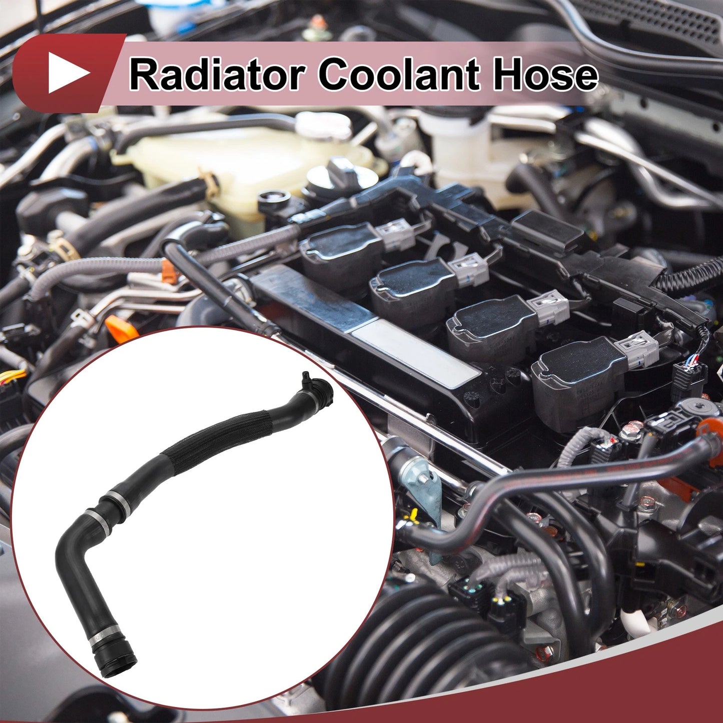 Radiator Coolant Hose for BMW 230i 320i 330i 430i (2017-2023) Rubber Black