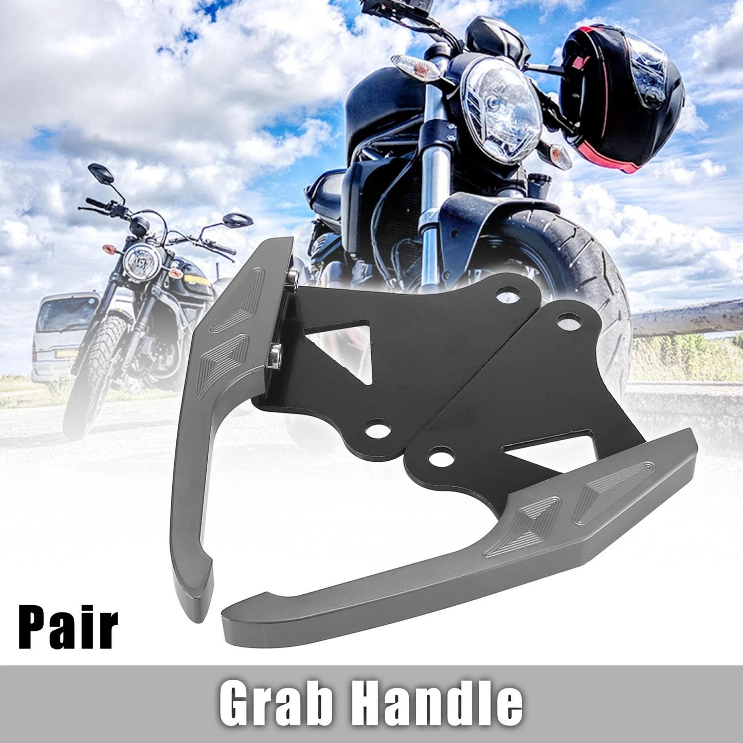 2 x Pair Motorcycle Rear Seat Pillion Passenger Grab Handle for Honda MSX125 M3