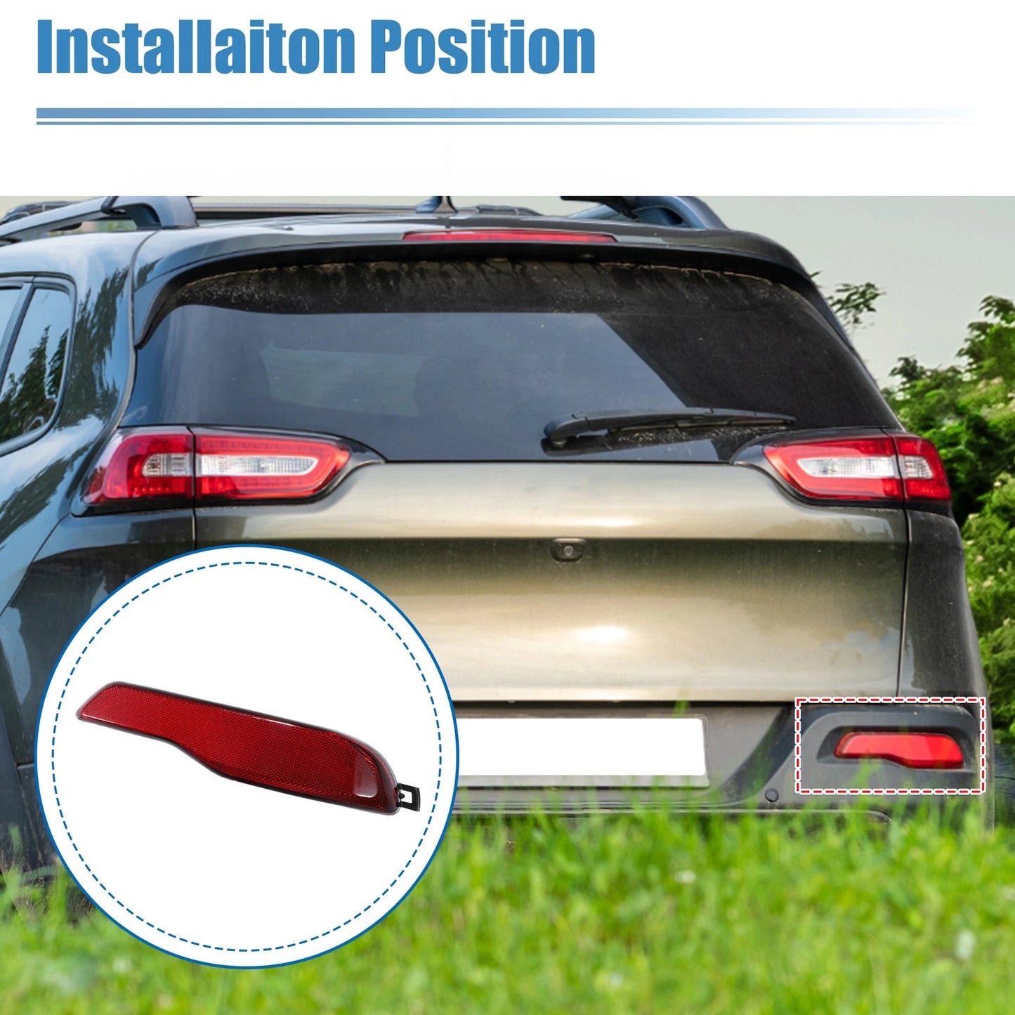 Car Rear Bumper Reflector Right for Jeep Cherokee (2014-2018)