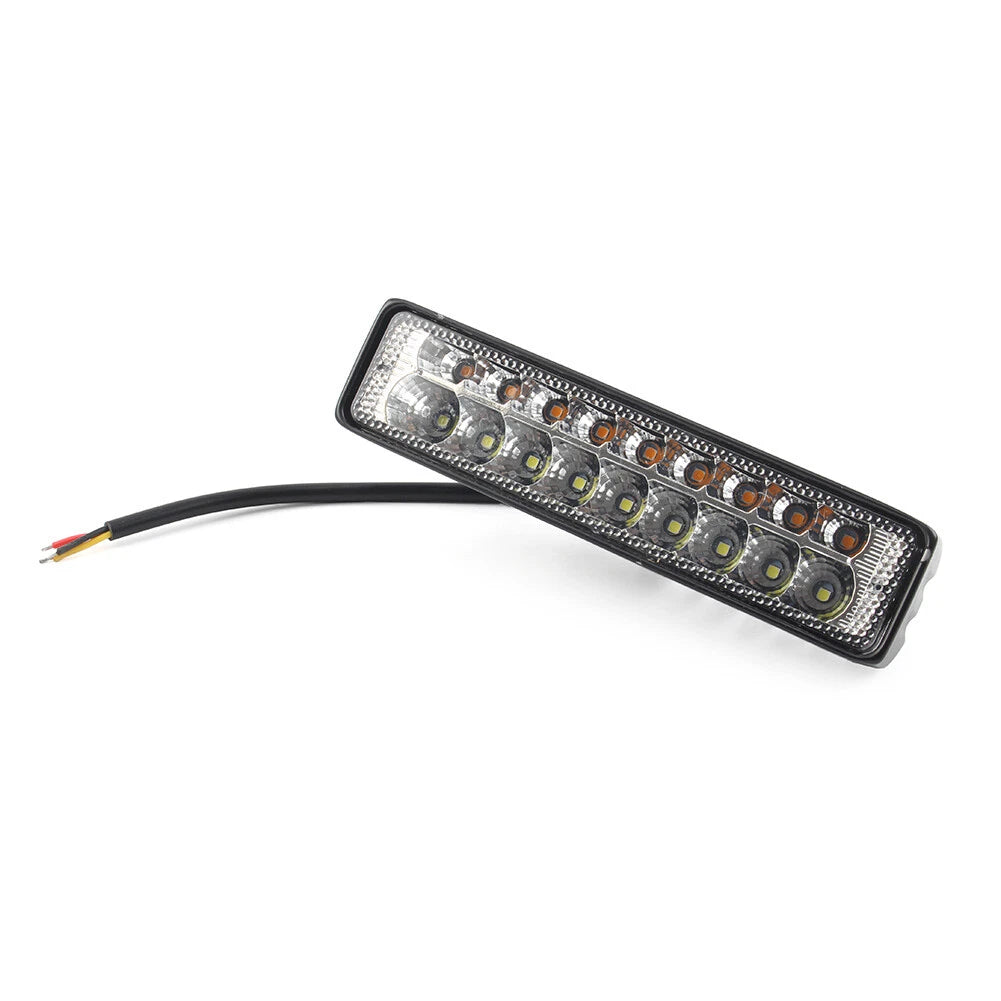6" LED Work Light Bar Dual Color White Amber for Car