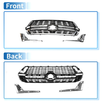 Front Upper Bonnet Bumper Grille for Toyota Land Cruiser LC200 (2016-2020) Black