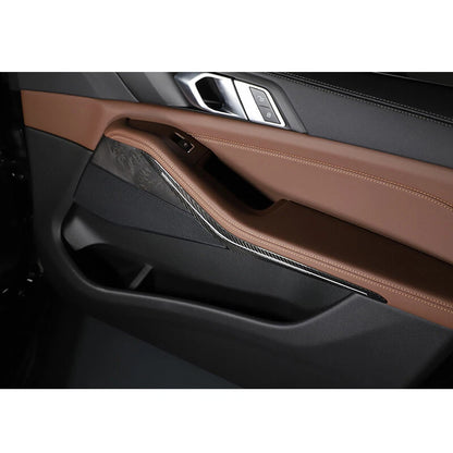 Real Carbon Fiber Side Door Handle Panel Cover Trim For BMW X5 X6 X7 2019-2022