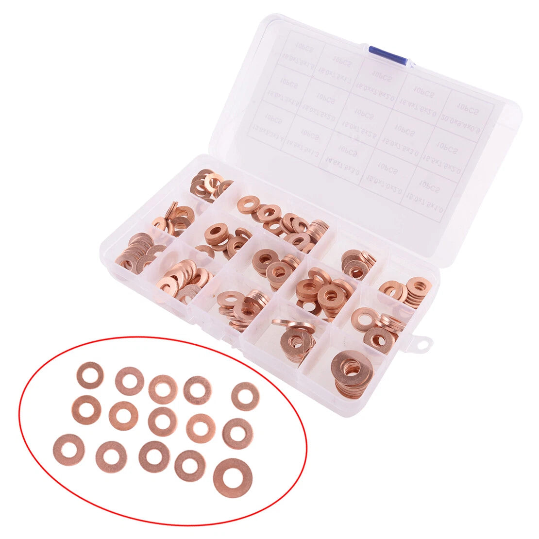150Pcs Copper Diesel Injector Seal Rings Assortment