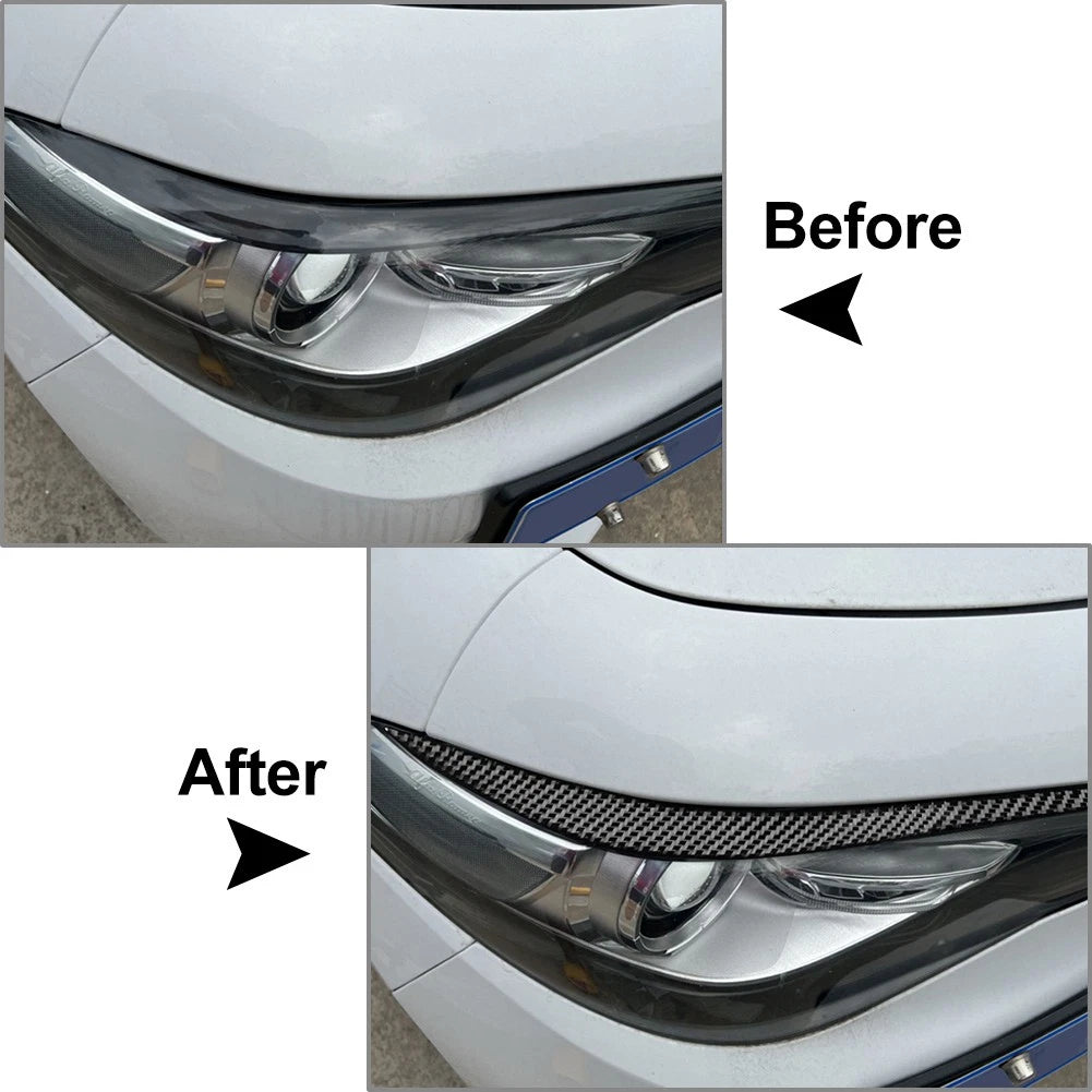 Black Headlight Eyebrow Eyelids Covers for Alfa Romeo Giulia (2015-2024)