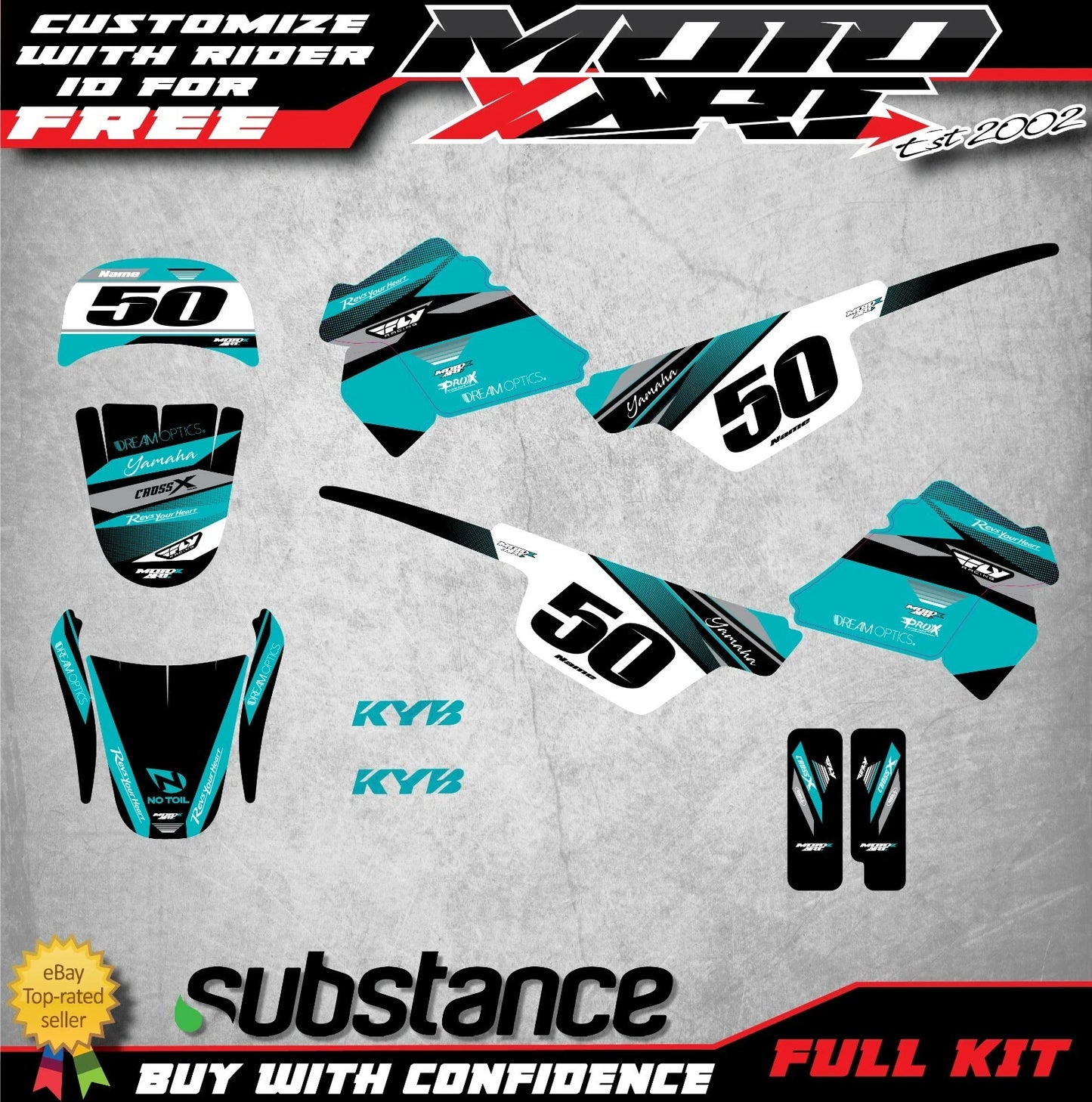 Premium Style Decal Kit for Yamaha PW 50 Pee Wee 50