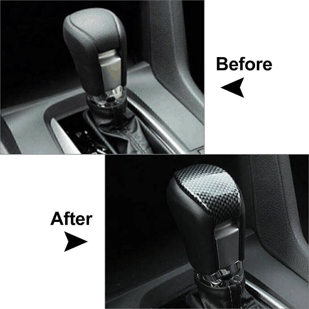 Carbon Fiber Console Gear Shift Knob Cover Trim for Honda Civic (2016-2020)