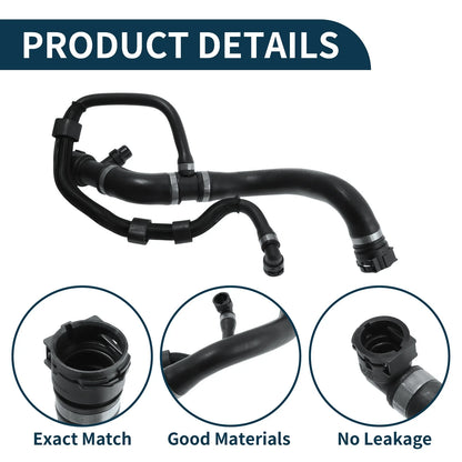 Radiator Hose for BMW 1 Series (2015) - Rubber Coolant Pipe Black 1Pc