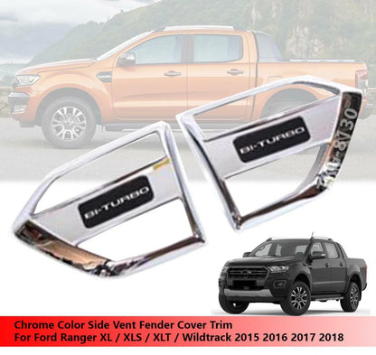 Chrome Side Vent Cover for Ford Ranger XL XLS XLT Wildtrack (2015-2018)