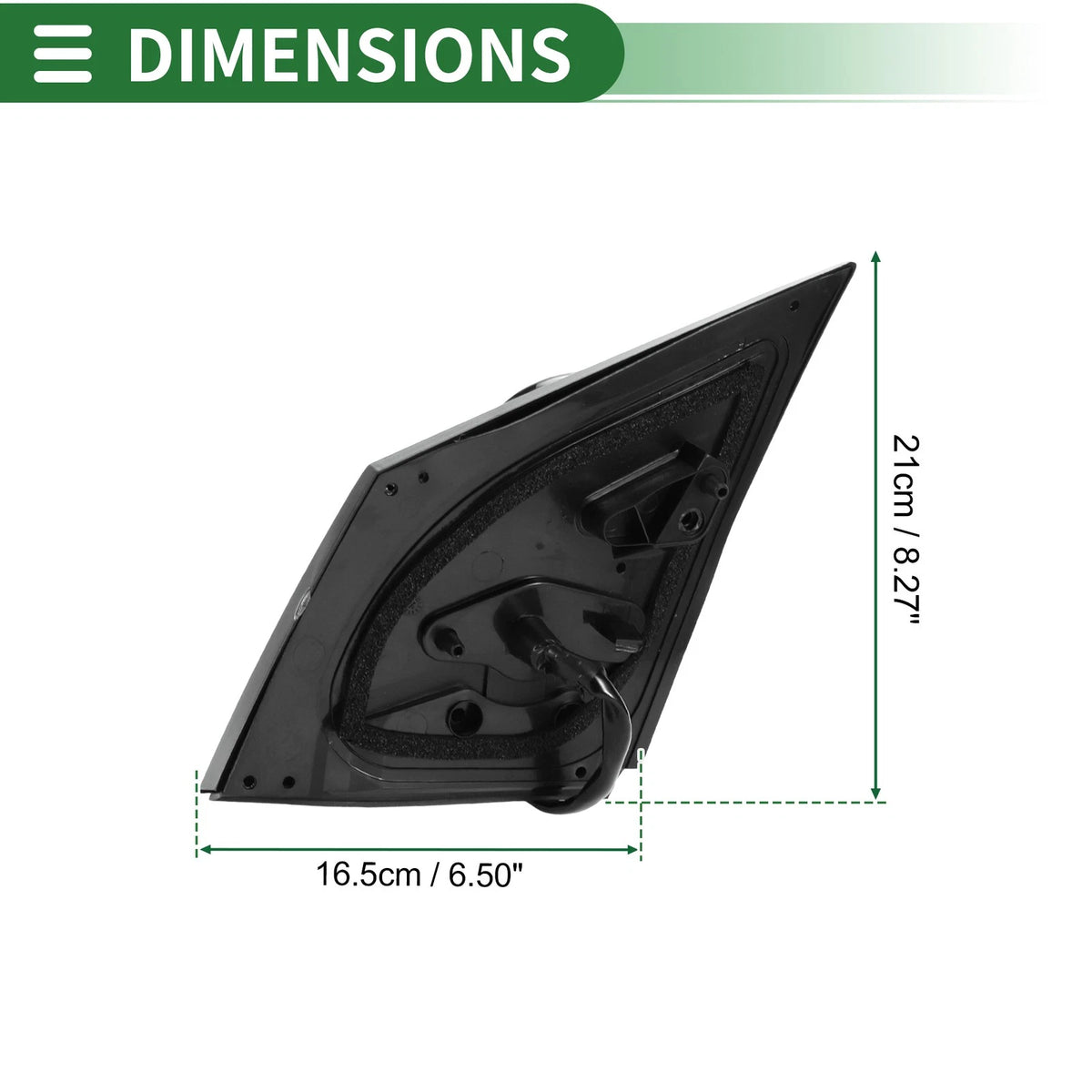 Right Door Mirror for Toyota Corolla Manual Folding Gloss Black (2014-2019)
