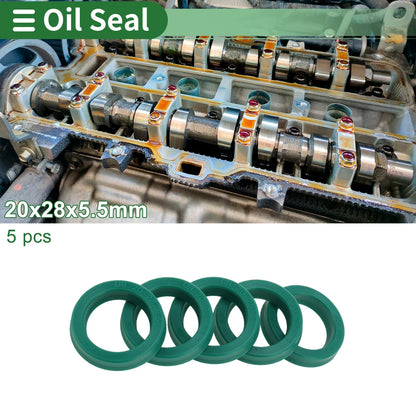 Oil Seal / 20x28x5.5mm / Seal Ring Rotary Shaft Seal TPU Green 5 Pcs