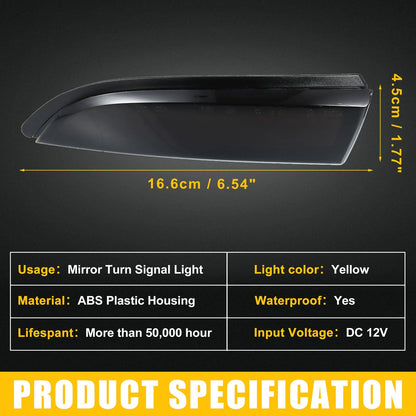 Mirror Turn Signal Light for Ford Fiesta (2011-2019) - Plastic Black 1 Pair