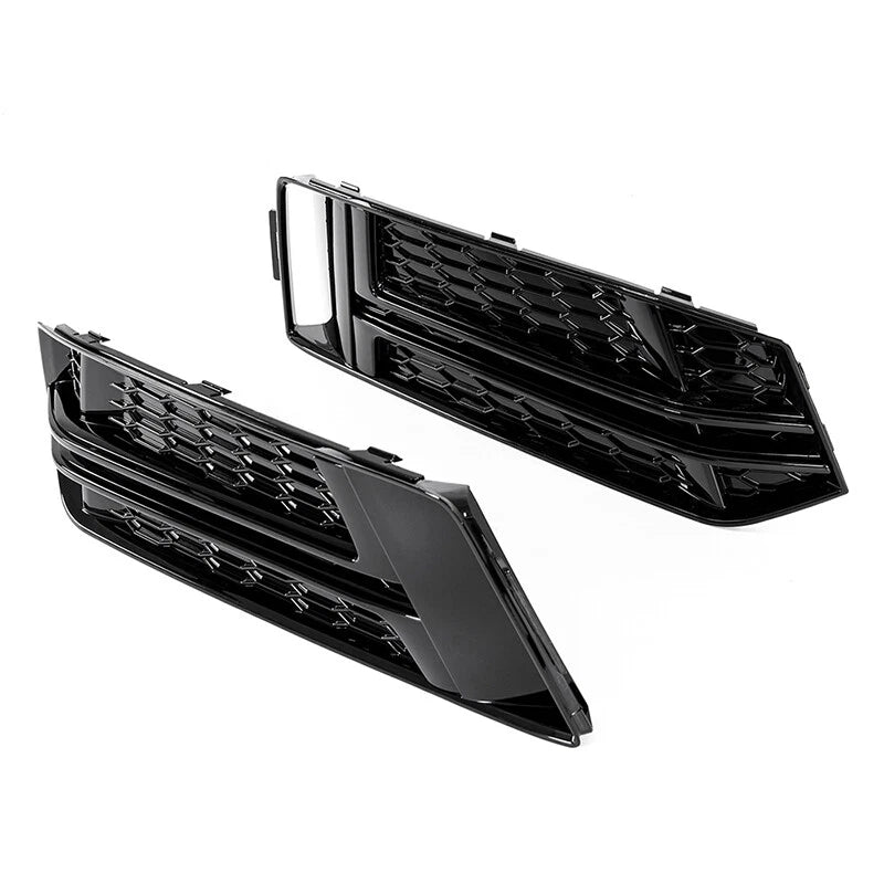 Front Fog Light Cover Black for Audi A4 B9 S-Line 2016-2018 (2 x Covers)