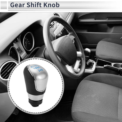 6 Speed Shift Knob for Ford Focus MK2 FL (2008-2011) - Plastic Blue Black Silver