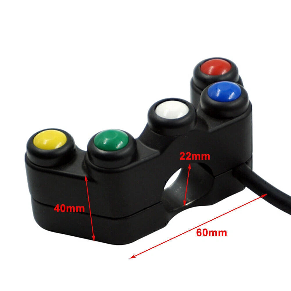 Universal 5 x Button Handlebar Switch for Motorcycle - 22mm (No Year)