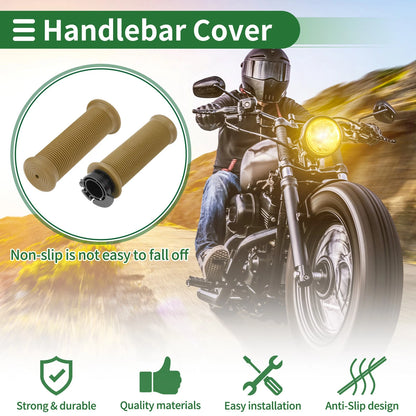 7/8" 22mm / Hand Grips Cover TPU Khaki for Motorcycle