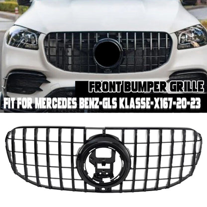 Gloss Black Front Grille with Camera for 2020-2023 Mercedes Benz X167 GLS450 GLS580