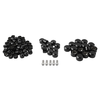 75X Black Engine Bolt Caps for Harley Touring Road King Street Glide (2007-2016)