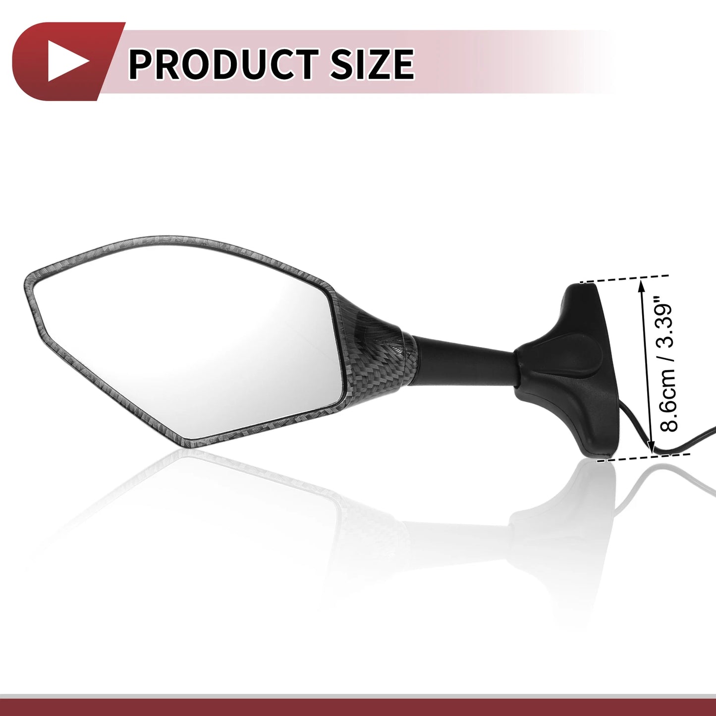 Set of Motorcycle Rear View Mirrors for Suzuki GSX-R600 GSX-R750 (03-17)