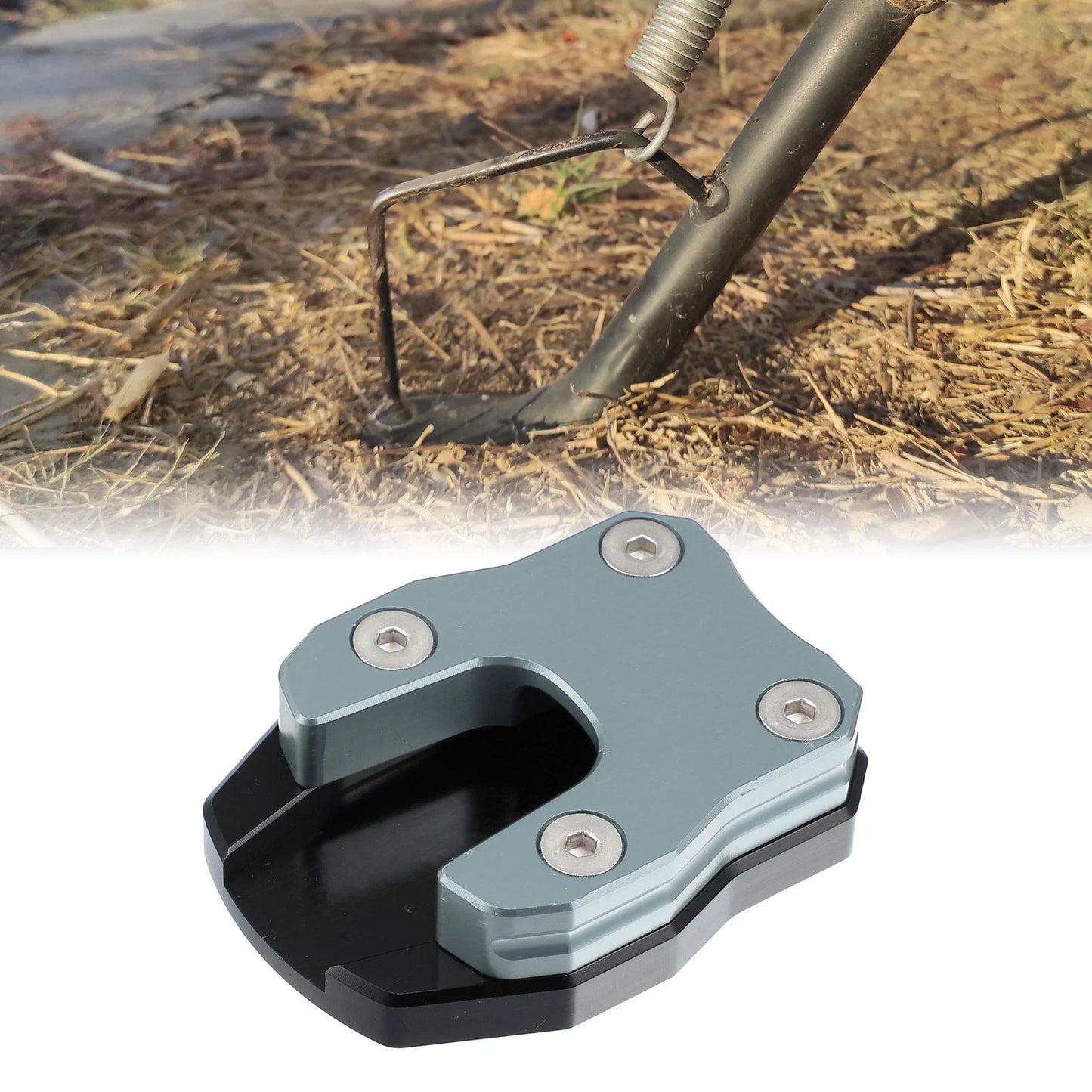 Kickstand Plate Pad Aluminum Alloy Titanium Tone for Honda PCX125