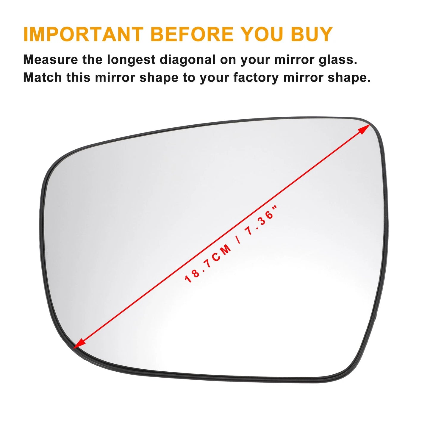 Left Side Heated White Mirror Glass for Nissan Juke (2014-2020)