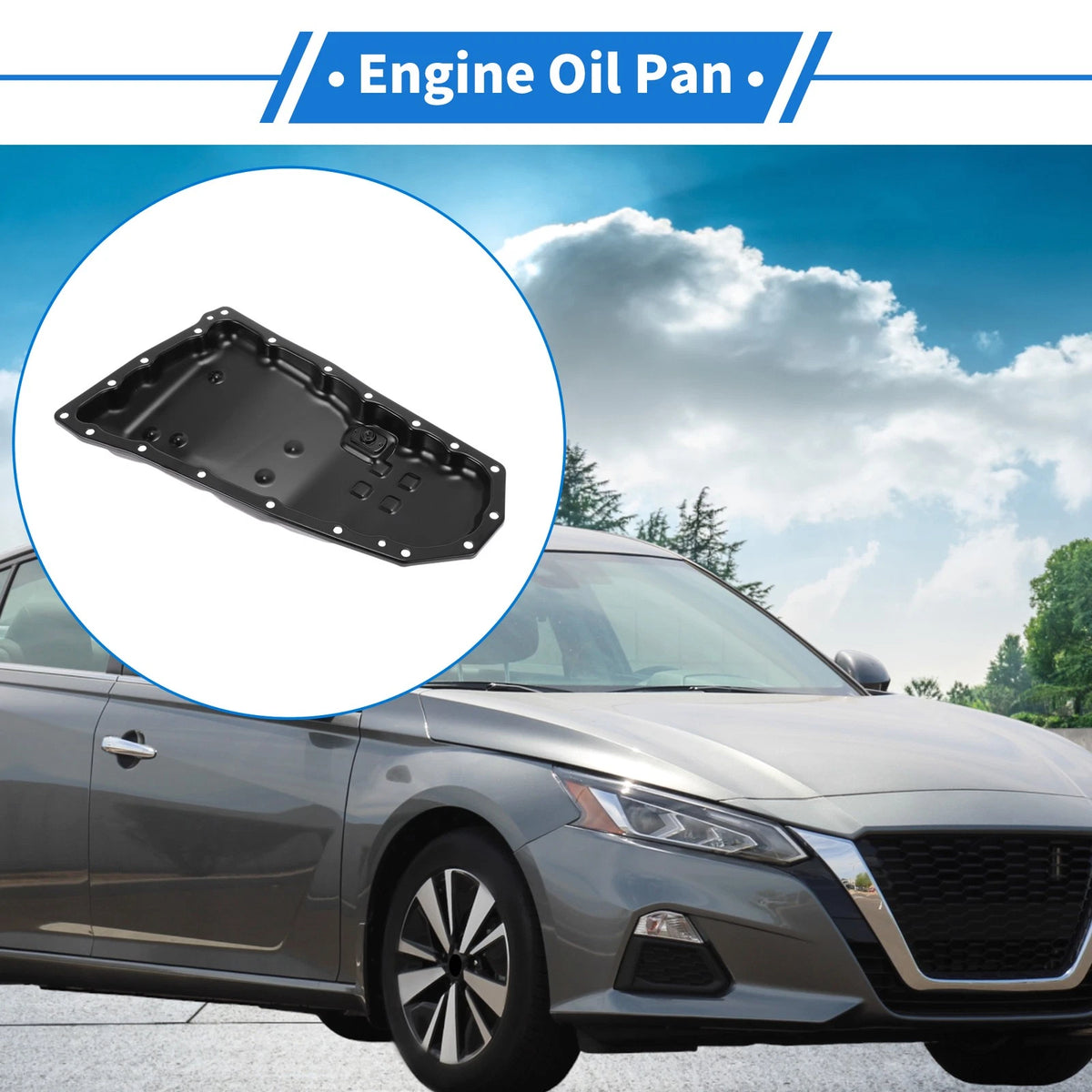 Engine Oil Pan for Nissan Altima (2013-2018) - Steel Black