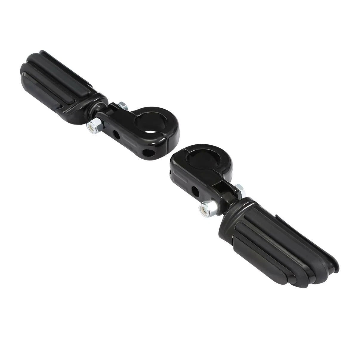 1 1/4" Black Highway Engine Guard Footpeg Mount Clamps for Harley