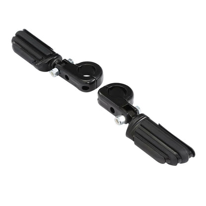 1 1/4" Black Highway Engine Guard Footpeg Mount Clamps for Harley