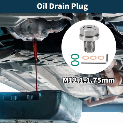 M12.1-1.75mm Copper Oil Drain Plug W/ Gasket for Car/Motorcycle