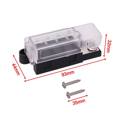Flexible Use 4 Channel Fuse Holder for Car/Truck/Boat Systems