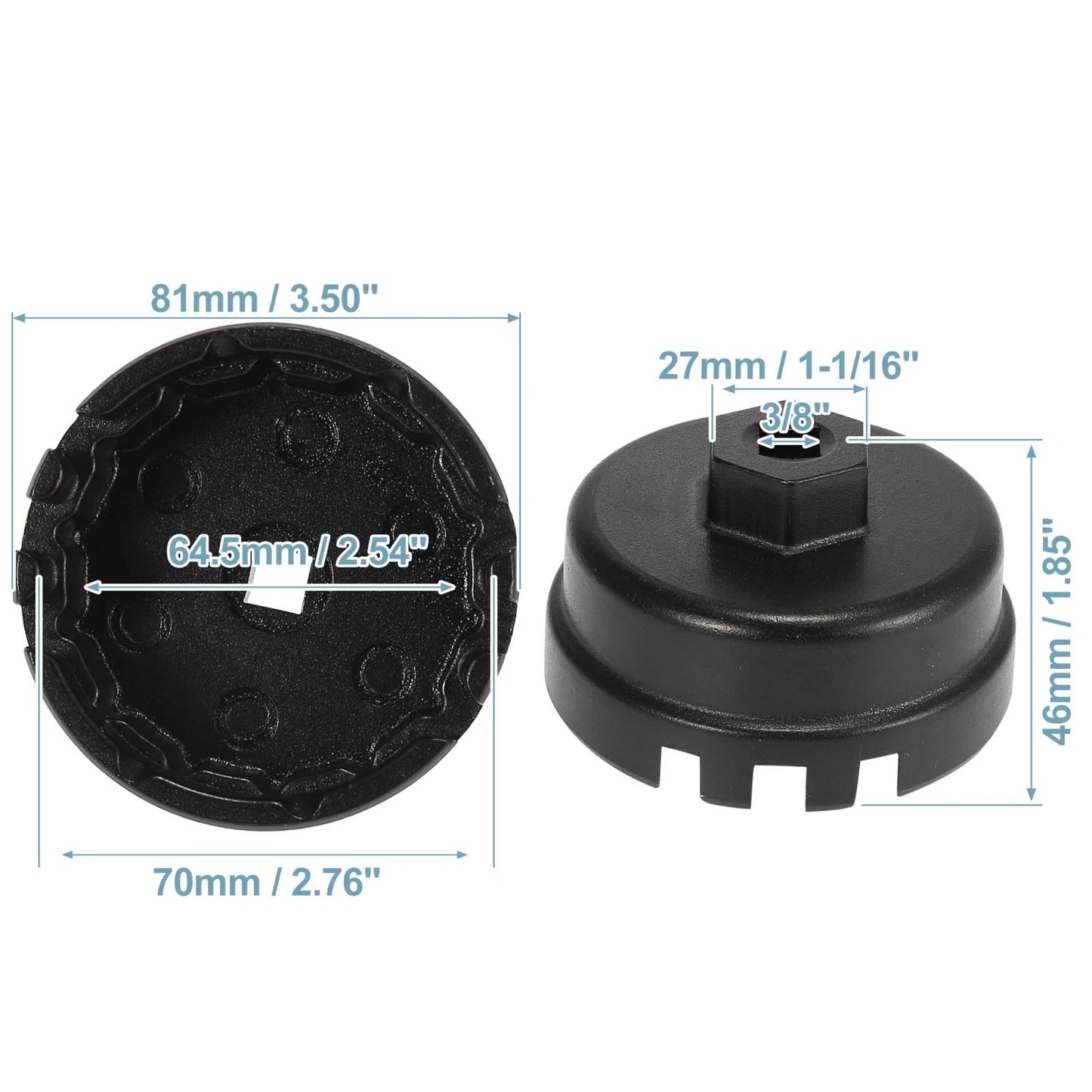 Oil Filter Wrench 14 Flutes 64.5mm Cap for Toyota Camry (2012-2023)