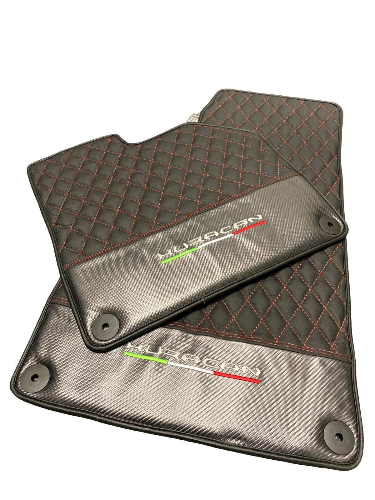 Floor Mats for Lamborghini Huracan Coupe Real Leather with Emblem (2014-2023)