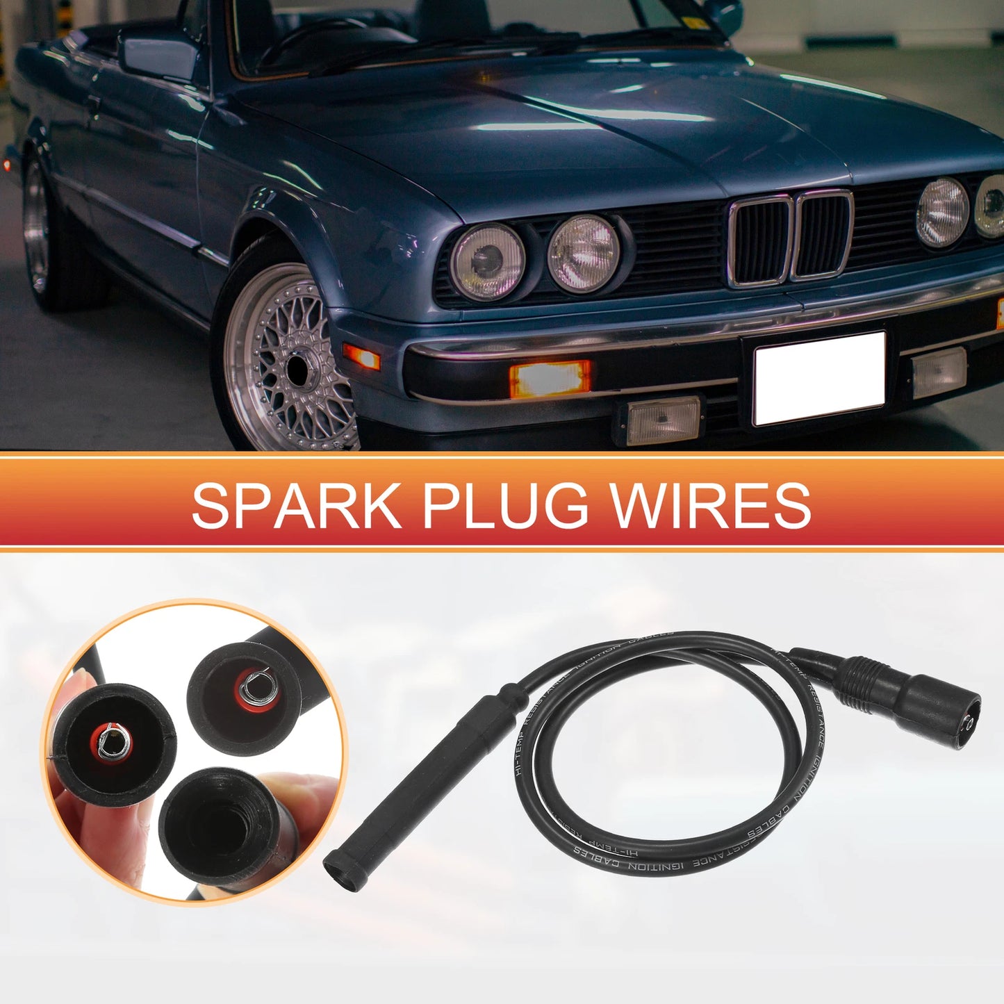 7 x Spark Plug Wire Ignition Coil Cables for BMW 3 Series (1986)