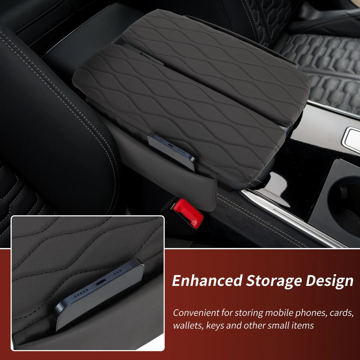 Center Console Cover for BMW X5 G05 (2019-2025) Napapi & PVC Armrest Black