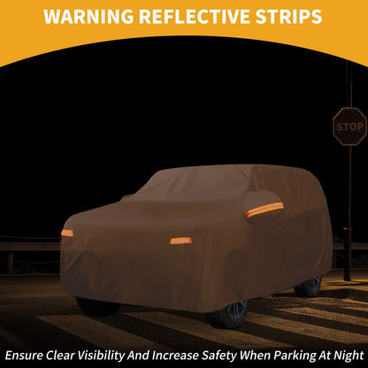 Car Cover Waterproof All Weather for Toyota Sequoia Orange Cotton with Zipper