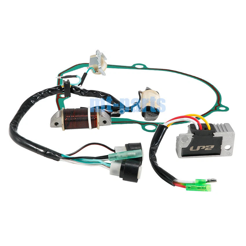 Magneto Stator Coil, Regulator Rectifier, Gasket for Yamaha YFM80U Moto-4 (1988)