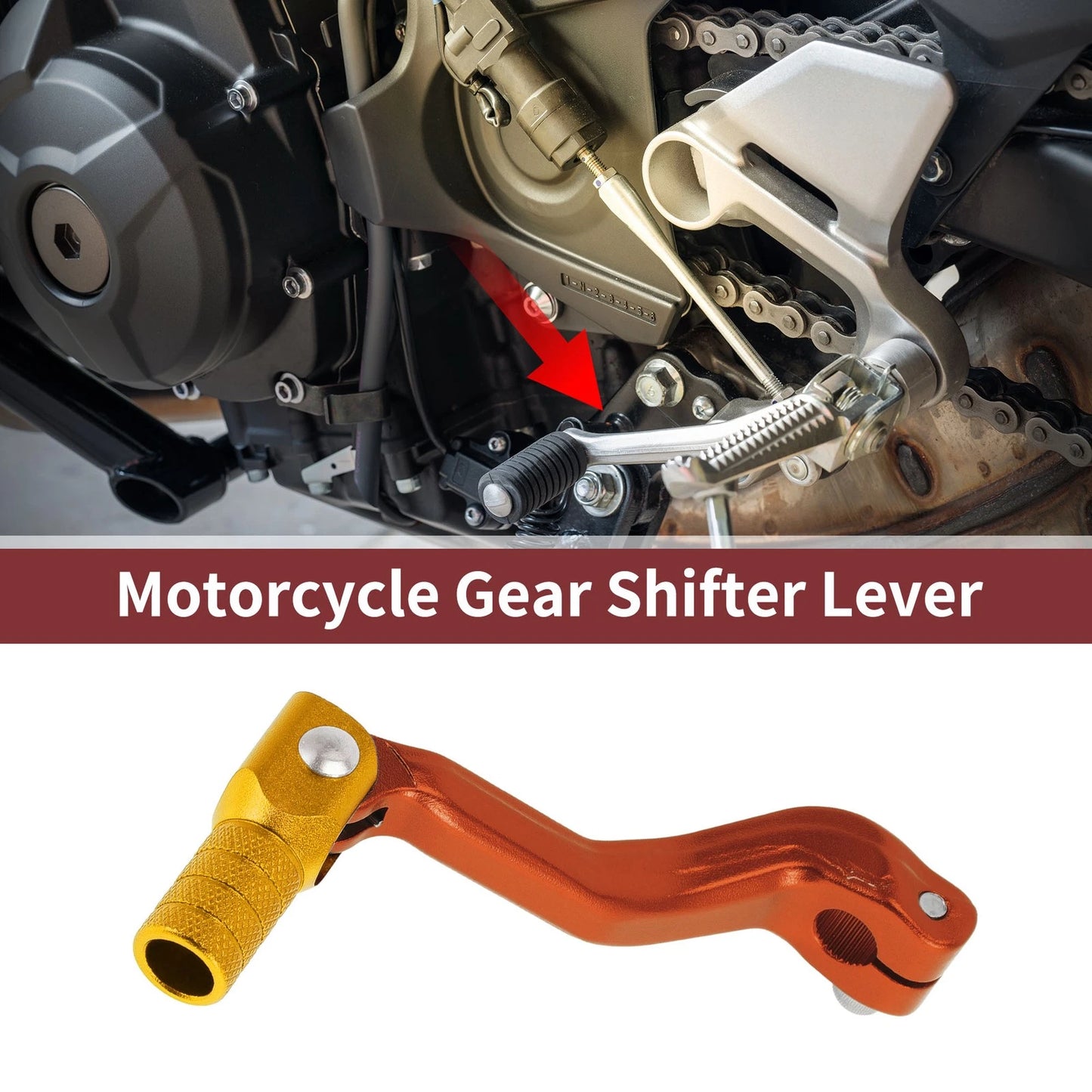 Shifter Lever Folding Orange Gold Tone for Kayo T2 (2020–2024)