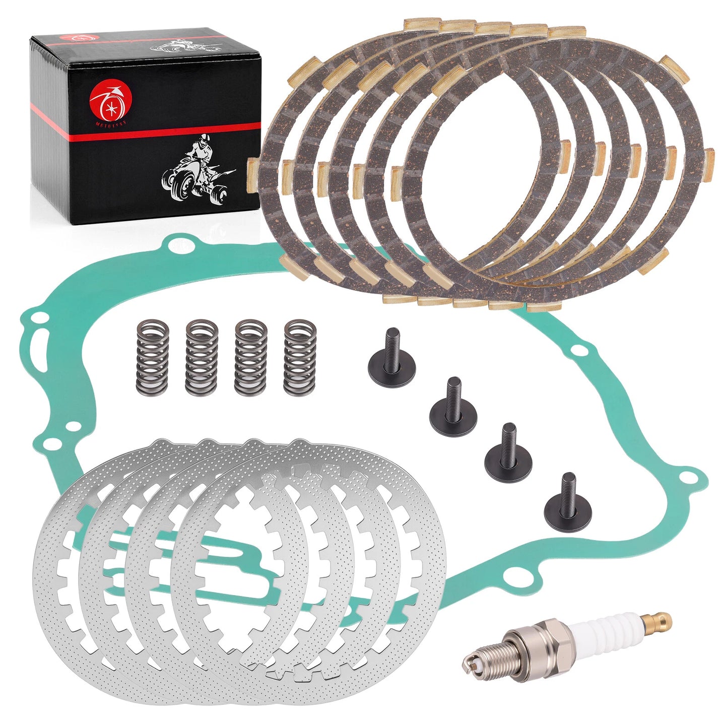 Clutch Friction Steel Plates Kit w/ Gasket Springs for Yamaha TTR125 (2000-2004)