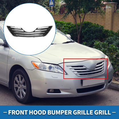 Front Bonnet Bumper Grille for Toyota Camry (2007) - Chrome Silver Black