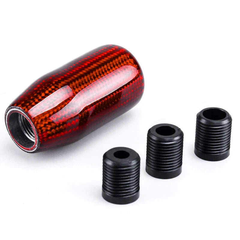 73mm Red Carbon Fiber Gear Shift Knob for Car Shifter M8 M10 M12