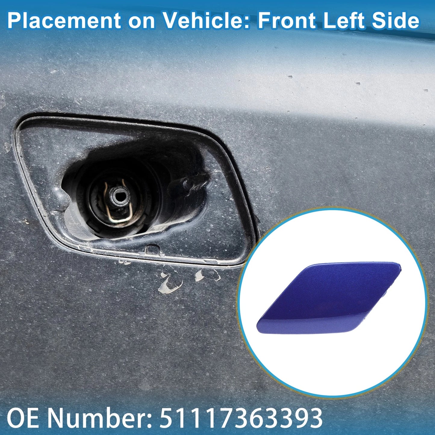 Front Left Washer Nozzle Cover for BMW 428i (2014-2016) Dark Blue